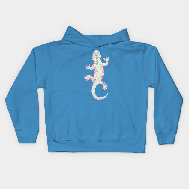 Pastel Barcelona City Lizard Kids Hoodie by XOOXOO